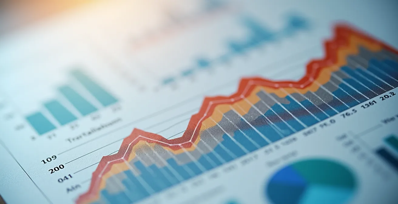 Vue macro détaillée de graphiques de données avec texture tactile