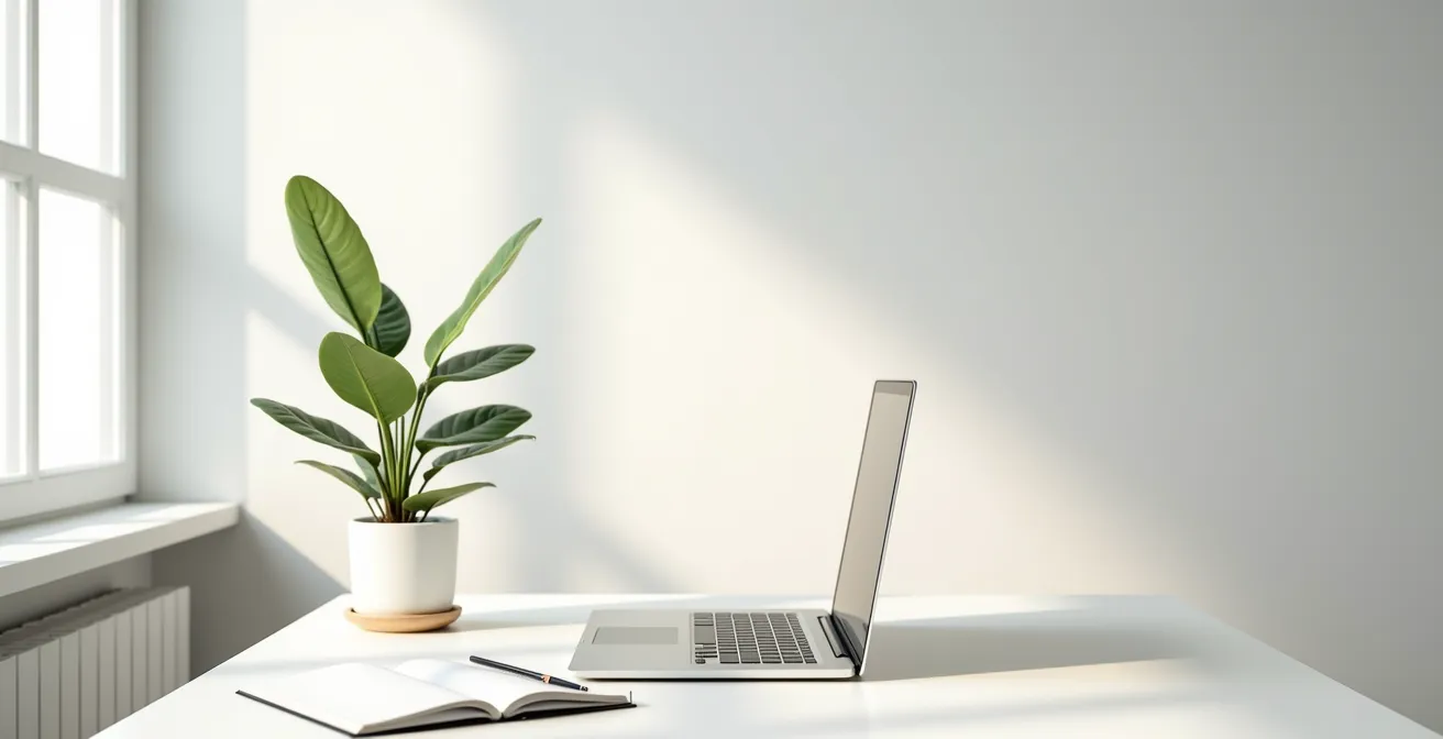 Espace de travail épuré symbolisant l'approche relationnelle en email marketing