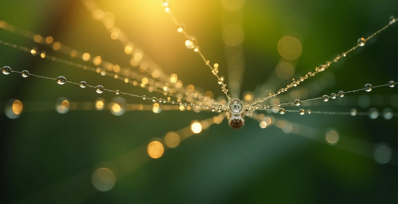 Représentation macro d'une structure en réseau avec connexions organiques