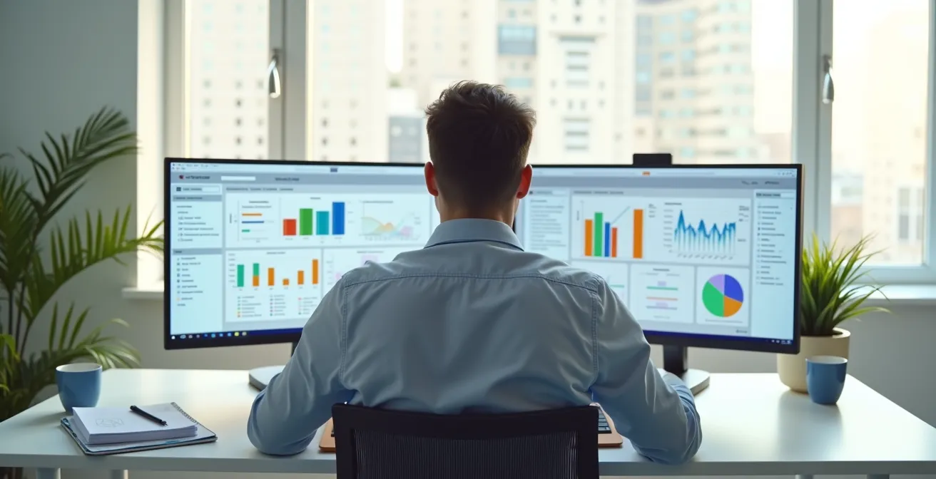 Configuration d'un tableau de bord d'outil emailing avec des graphiques de performance et des métriques d'engagement