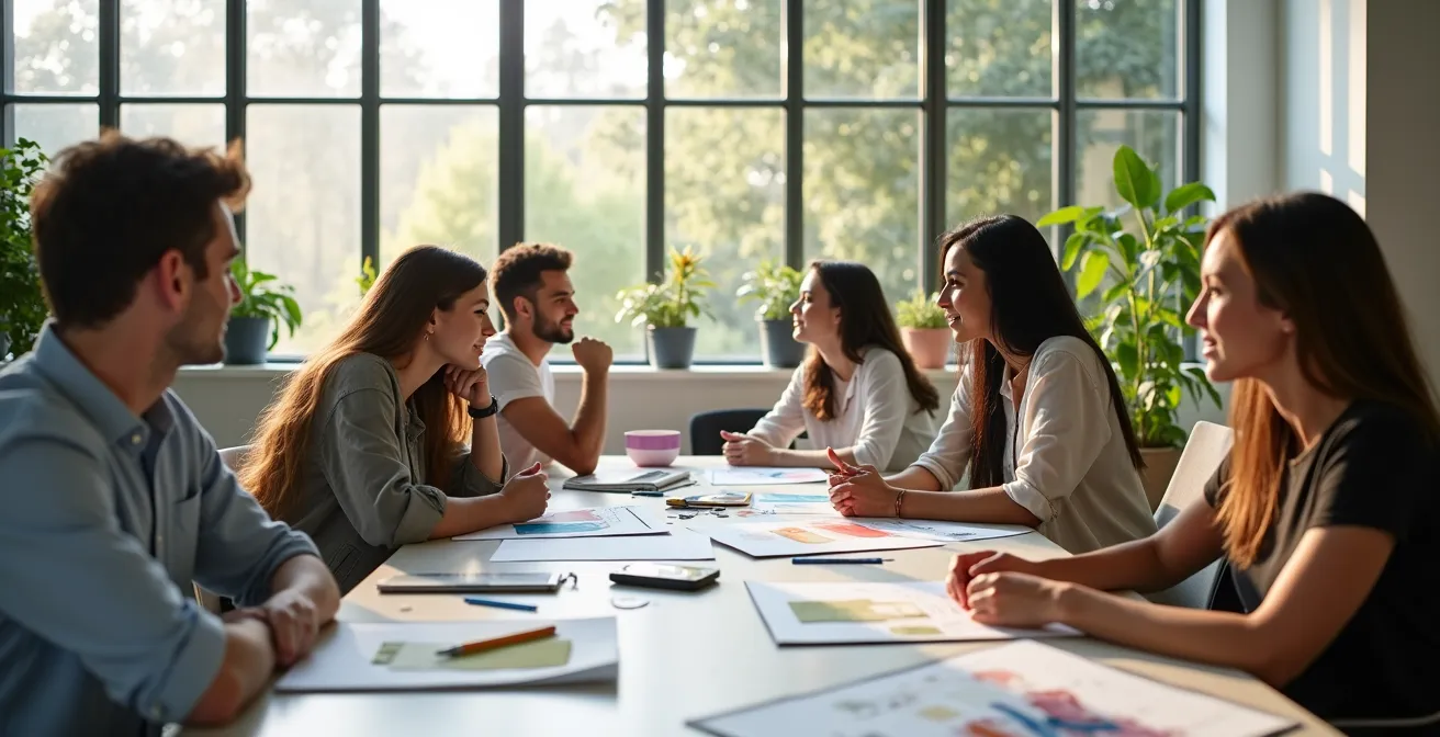 Photographie éditoriale montrant les coulisses authentiques d'une entreprise