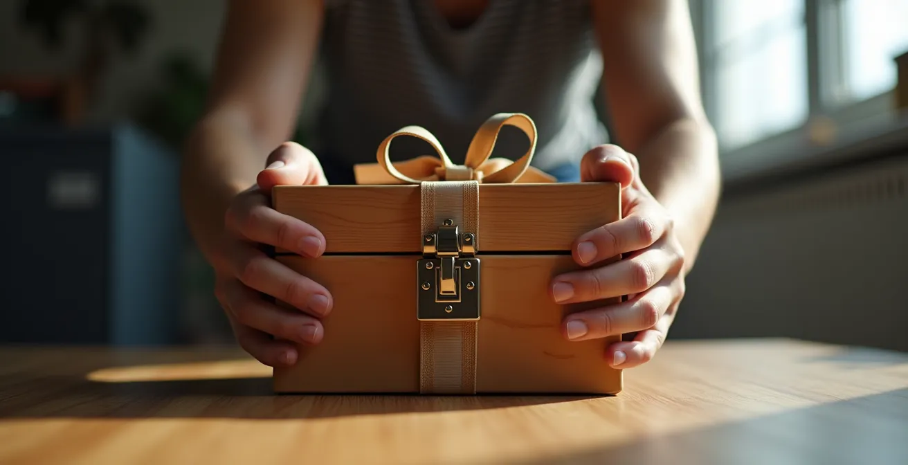 Métaphore visuelle d'un cadeau mal conçu créant de la frustration