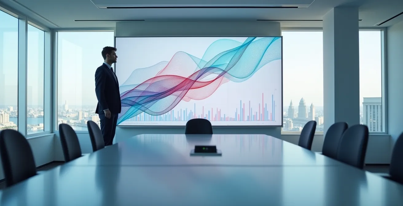 Visualisation de la baisse du coût d'acquisition client sur 18 mois grâce à l'inbound marketing