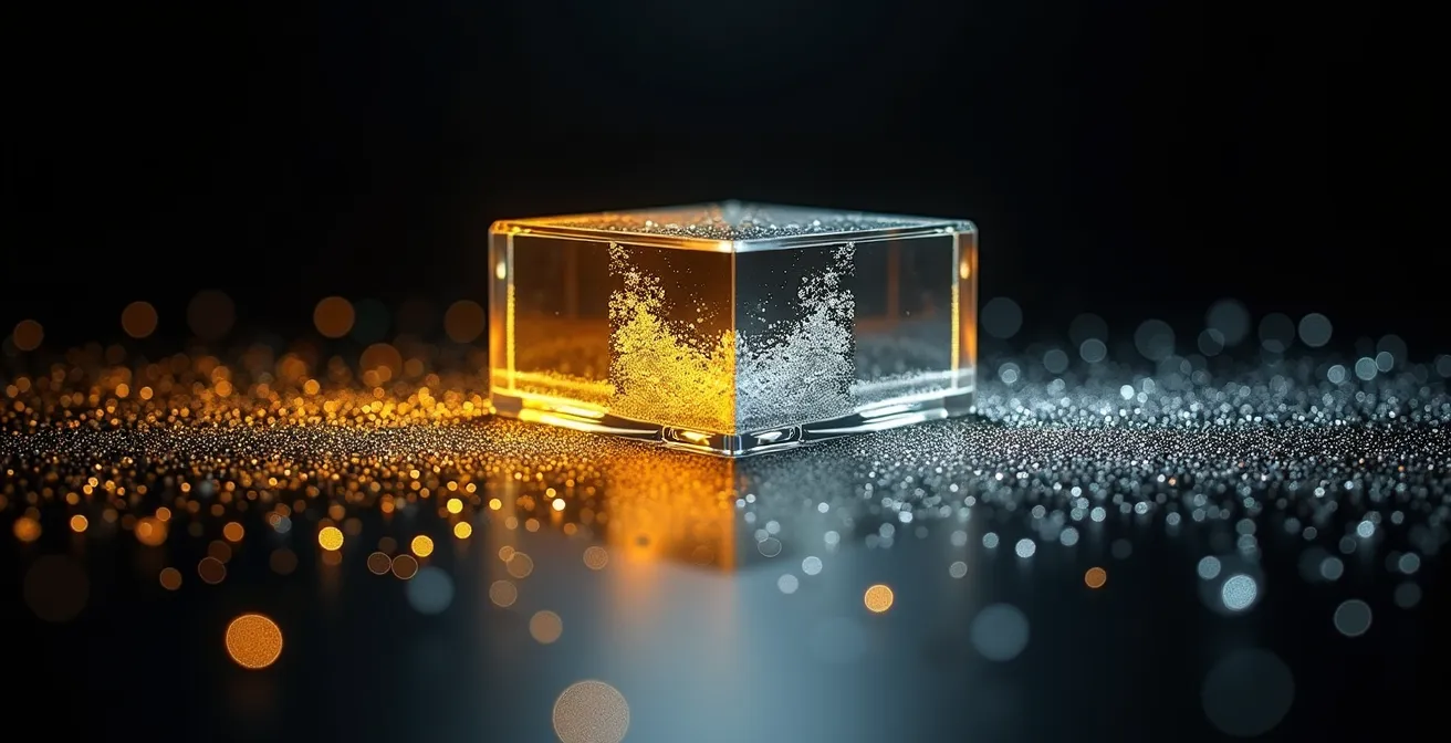 Métaphore visuelle d'un entonnoir avec des particules lumineuses se séparant en deux flux distincts, symbolisant le filtrage des leads qualifiés.