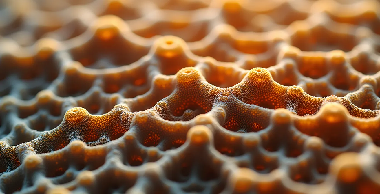 Vue macro d'un réseau de connexions représentant le clustering thématique de mots-clés