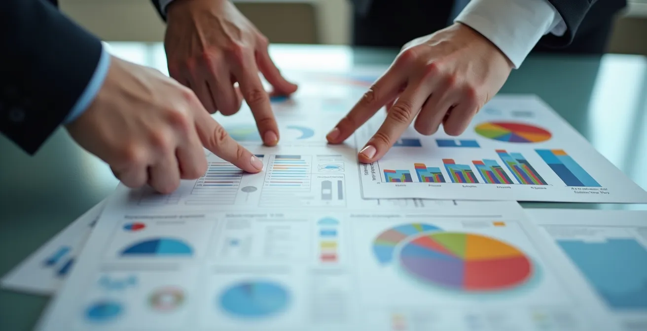 Diagramme visuel abstrait montrant deux chemins parallèles convergeant vers un point central