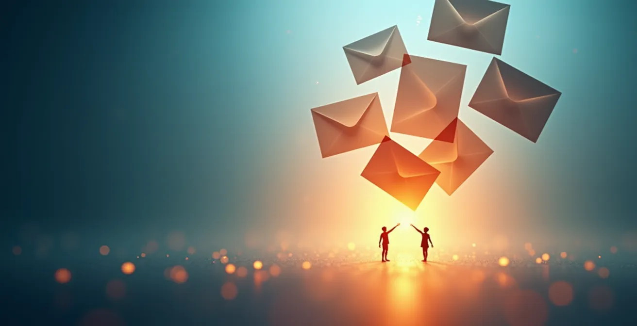 Visualisation créative de la personnalisation d'emails d'invitation avec segments d'audience