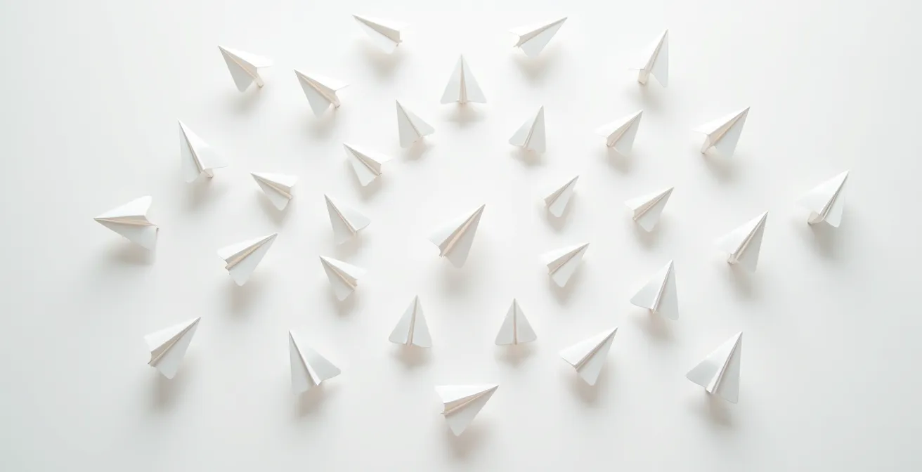 Visualisation abstraite d'un réseau de connexions représentant le partage viral