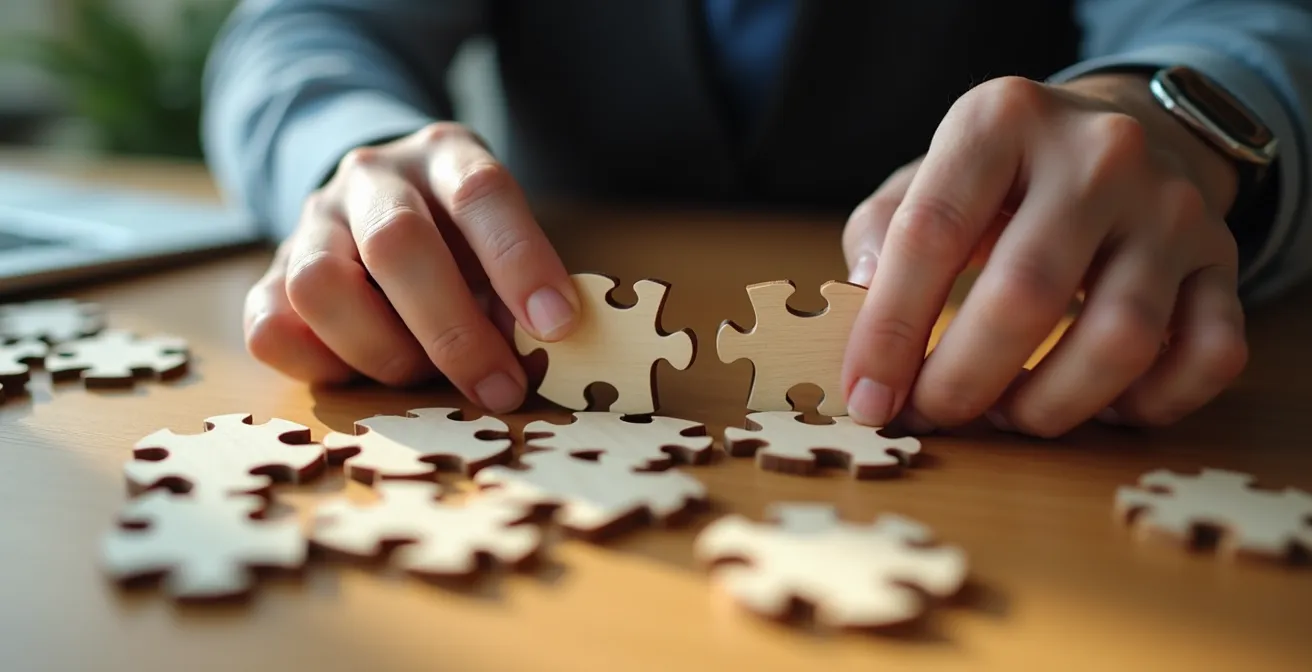 Processus de sélection d'outils de marketing automation illustré de manière métaphorique