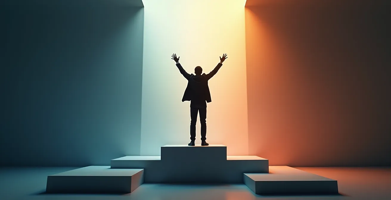 Métaphore visuelle du client comme héros de l'histoire de la marque