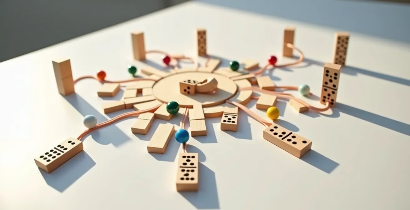 Diagramme visuel de workflows d'automatisation marketing interconnectés